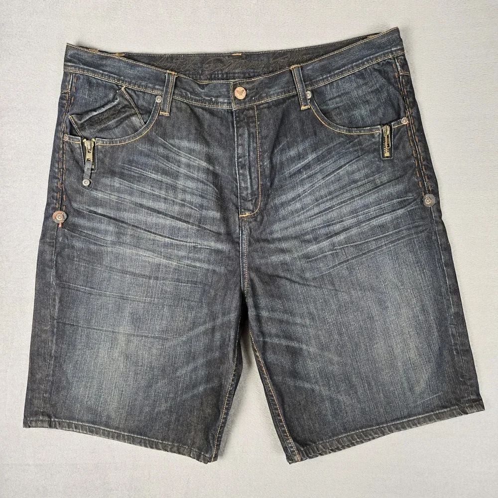 Antik Denim Jeans Shorts Mens 42 Zip Pockets‎ Embroidered Cotton Baggy Y2K
